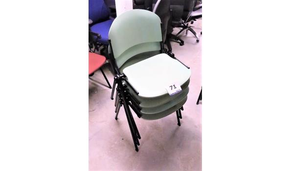 4 stapelbare stoelen, pvc zitting